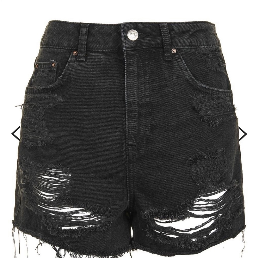 High waisted ripped mom shorts-Topshop